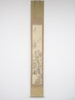 辛未（1931年）　和橋斎筆　梅花書屋図　肉筆絹本掛軸（保護箱）